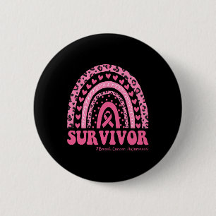 Badge Rond 5 Cm Sensibilisation au cancer du sein Pink Rainbow Can