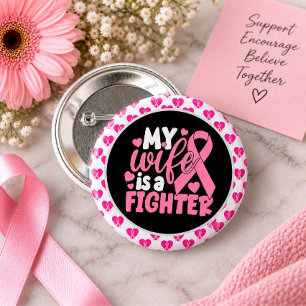 Badge Rond 5 Cm Sensibilisation au cancer du sein Rose Ma femme es