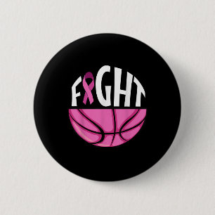 Badge Rond 5 Cm Sensibilisation au cancer du sein Thé de basket-ba