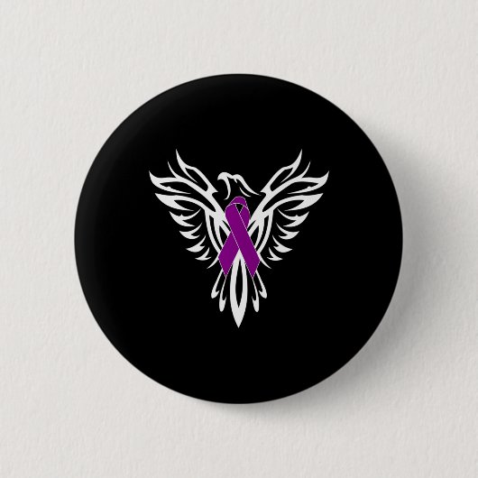 Badge Rond 5 Cm Sensibilisation au cancer pancréatique Ruban viole (Devant)