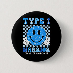 Badge Rond 5 Cm Sensibilisation au diabète Étiquette Ruban T1d Gue