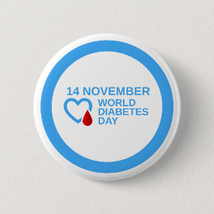 Badge Rond 5 Cm Sensibilisation au diabète Journée mondiale du d