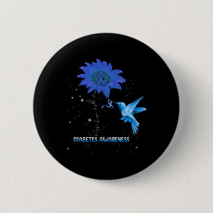 Badge Rond 5 Cm Sensibilisation au diabète Ourson de tournesol Col