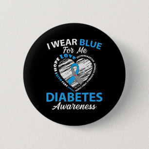 Badge Rond 5 Cm Sensibilisation au diabète Type 1 2 En Novembre No