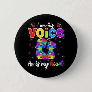 Badge Rond 5 Cm Sensibilisation au fils de coeur vocal Au Mom