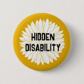 Badge Rond 5 Cm sensibilisation au handicap caché (Devant)