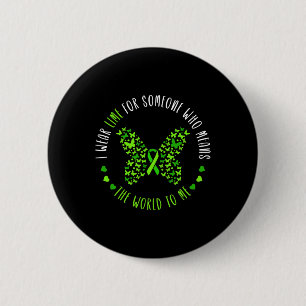 Badge Rond 5 Cm Sensibilisation au lymphome Je porte du vert citro