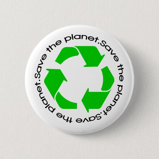 Badge Rond 5 Cm Sensibilisation au recyclage | Enregistrer le bout (Devant)