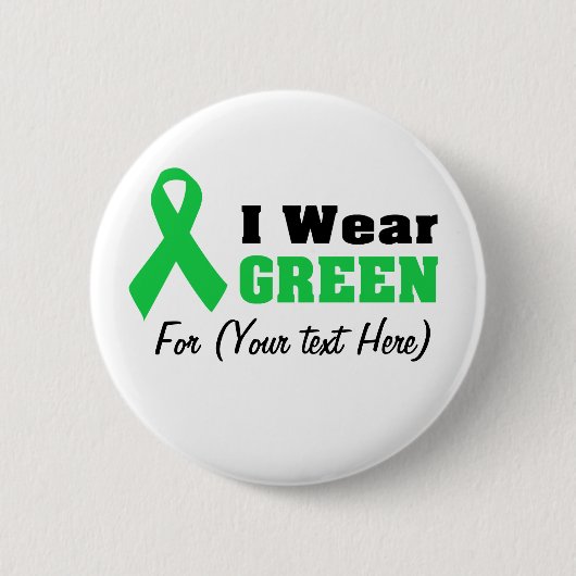 Badge Rond 5 Cm Sensibilisation au ruban vert personnalisé (Devant)