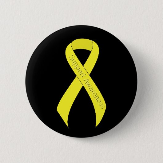 Badge Rond 5 Cm Sensibilisation au soutien au ruban jaune (Devant)