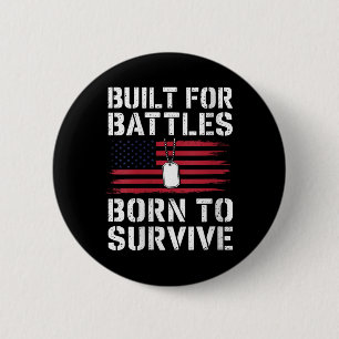 Badge Rond 5 Cm Sensibilisation au SSPT des femmes Drapeau américa