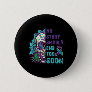 Badge Rond 5 Cm Sensibilisation au suicide crânien Mental Aucune h