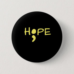 Badge Rond 5 Cm Sensibilisation au suicide en santé mentale Jaune