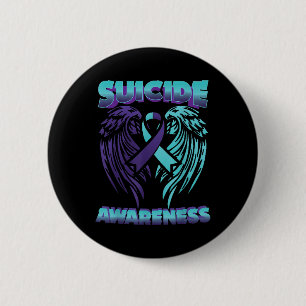 Badge Rond 5 Cm Sensibilisation au suicide Ruban Ailes Prévention