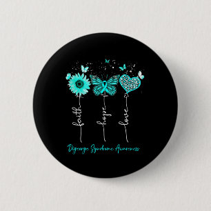 Badge Rond 5 Cm Sensibilisation au syndrome de Digeorge Faith Hope