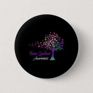 Badge Rond 5 Cm Sensibilisation au syndrome de Turner du ruban de