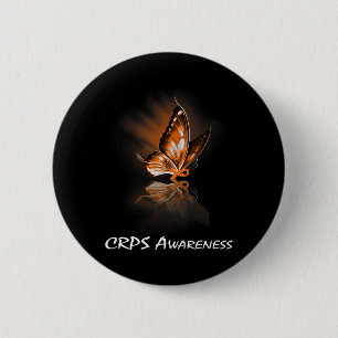 Badge Rond 5 Cm Sensibilisation au système CRPS de ruban papillon