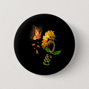 Badge Rond 5 Cm Sensibilisation aux cultures de tournesol papillon