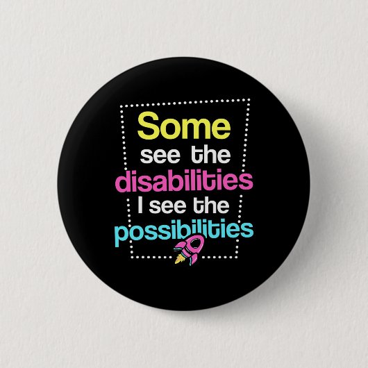 Badge Rond 5 Cm Sensibilisation aux déficiences (Devant)