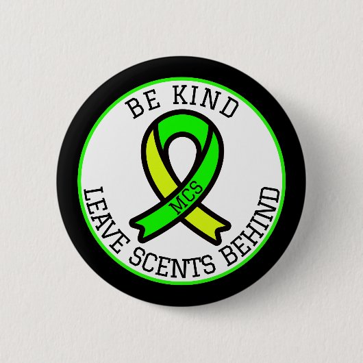 Badge Rond 5 Cm Sensibilisation aux MCS de sensibilité chimique mu (Devant)