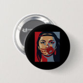 Badge Rond 5 Cm Sensibilisation aux mines Femmes autochtones Art S (Devant & derrière)