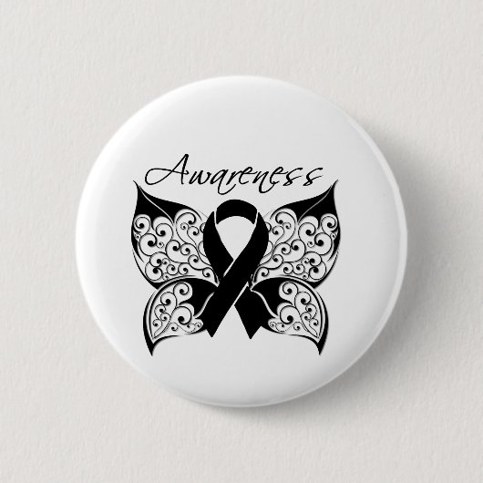 Badge Rond 5 Cm Sensibilisation aux papillons de tatouage - Mélano (Devant)