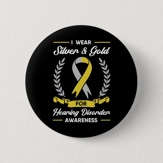 Badge Rond 5 Cm Sensibilisation aux troubles Aide aux sourds Impla (Devant)