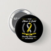 Badge Rond 5 Cm Sensibilisation aux troubles Aide aux sourds Impla (Devant & derrière)