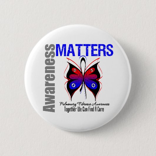 Badge Rond 5 Cm Sensibilisation, ça compte Fibrose pulmonaire papi (Devant)