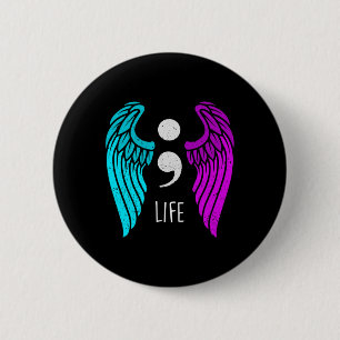 Badge Rond 5 Cm Sensibilisation - demi-côlon Ange de vie