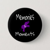Badge Rond 5 Cm Sensibilisation Eléphant violet Souvenirs Souvenir (Devant)