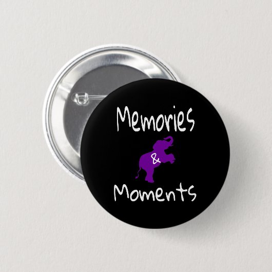Badge Rond 5 Cm Sensibilisation Eléphant violet Souvenirs Souvenir (Devant & derrière)