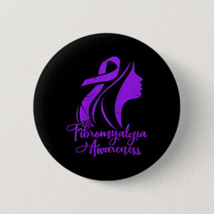 Badge Rond 5 Cm Sensibilisation Fibro Warrior Fighter Patient Grun