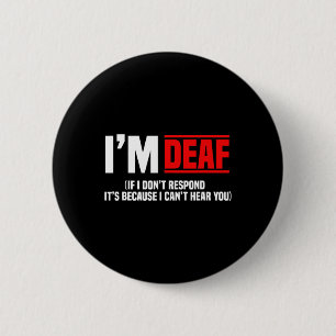 Badge Rond 5 Cm Sensibilisation Intervention auditive Implant Asl