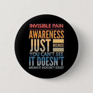 Badge Rond 5 Cm Sensibilisation Invisible à la douleur - Fibromyal