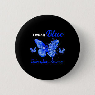 Badge Rond 5 Cm Sensibilisation Je porte le papillon bleu