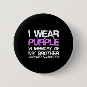 Badge Rond 5 Cm Sensibilisation Je Porte Violet En Mémoire Mon Frè