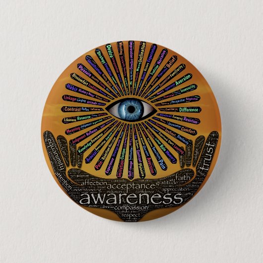 Badge Rond 5 Cm Sensibilisation Mineurs Oeil Inspiration Mot Art (Devant)