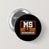 Badge Rond 5 Cm Sensibilisation Sclérose en plaques Orange Autoimm (Devant & derrière)