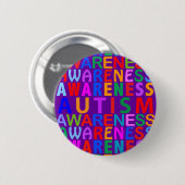 Badge Rond 5 Cm Sensibilisation sur l'autisme (Devant & derrière)