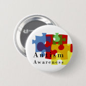 Badge Rond 5 Cm Sensibilisation sur l'autisme (Devant & derrière)