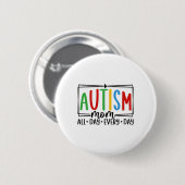 BADGE ROND 5 CM SENSIBILISATION SUR L'AUTISME 3 (Devant & derrière)