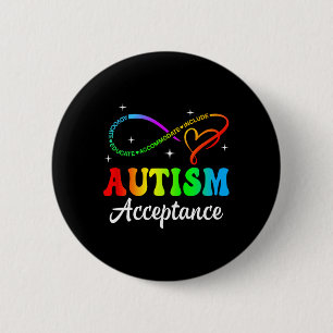 Badge Rond 5 Cm Sensibilisation sur l'autisme Acceptation Symbole