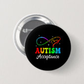 Badge Rond 5 Cm Sensibilisation sur l'autisme Acceptation Symbole  (Devant & derrière)