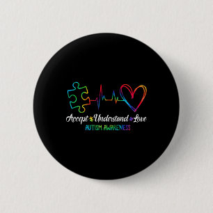 Badge Rond 5 Cm Sensibilisation sur l'autisme Accepter Comprendre