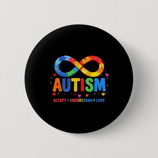 Badge Rond 5 Cm Sensibilisation sur l'autisme Accepter Comprendre  (Devant)