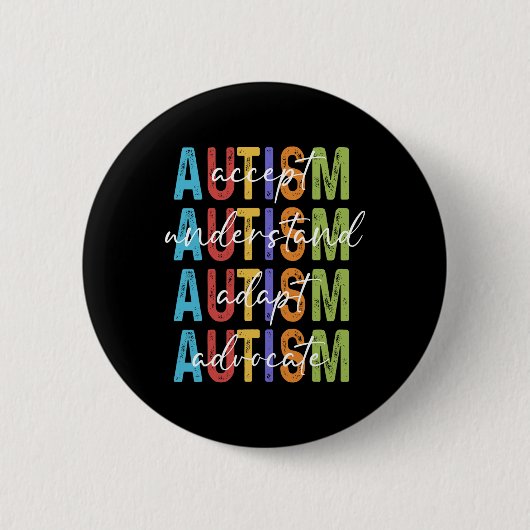 Badge Rond 5 Cm Sensibilisation sur l'autisme Accepter Comprendre  (Devant)