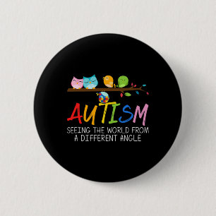 Badge Rond 5 Cm Sensibilisation sur l'autisme Bird