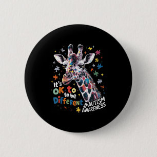 Badge Rond 5 Cm Sensibilisation sur l'autisme Cute Giraffe Animal