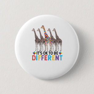 Badge Rond 5 Cm Sensibilisation sur l'autisme Cute Giraffe Animal 